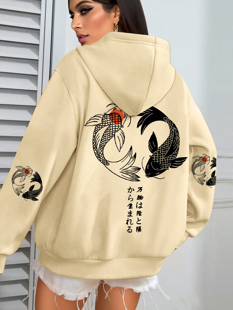 Koi Print Hoodie