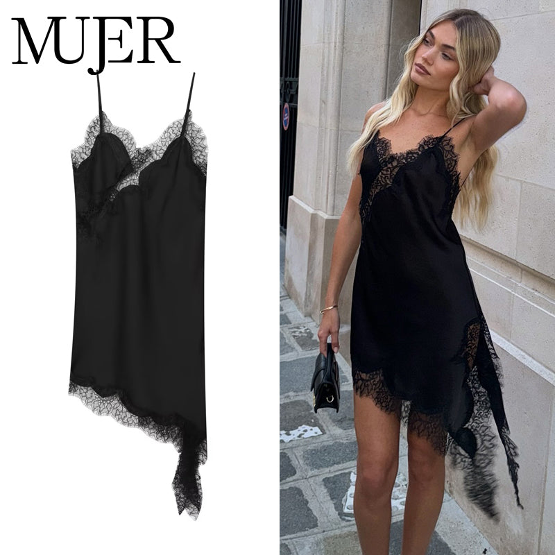 Lace Satin Slip Dress