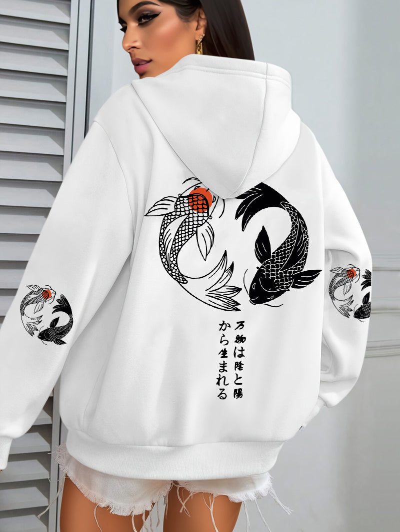 Koi Print Hoodie