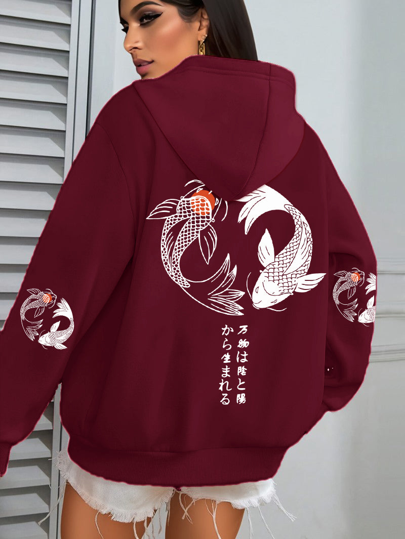 Koi Print Hoodie