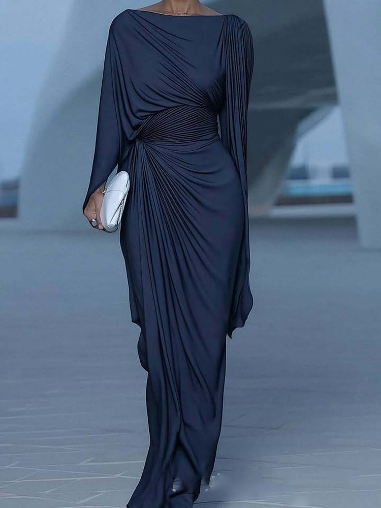 Elegant Pleated Evening Dress