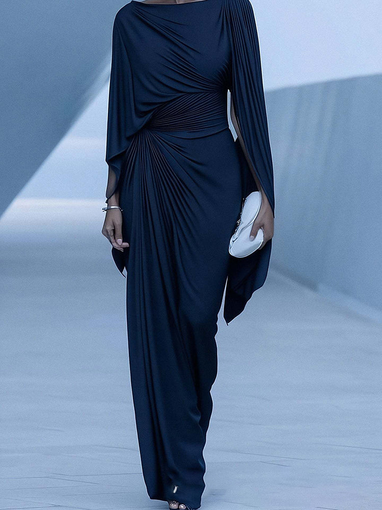 Elegant Pleated Evening Dress