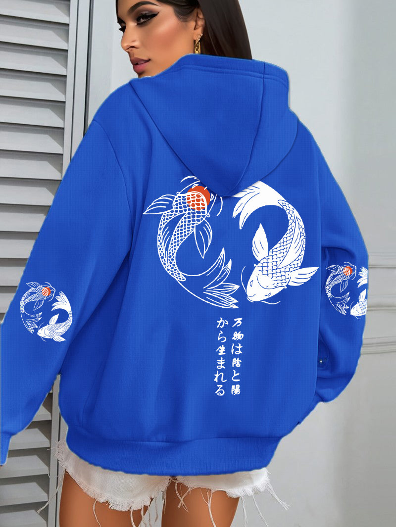 Koi Print Hoodie