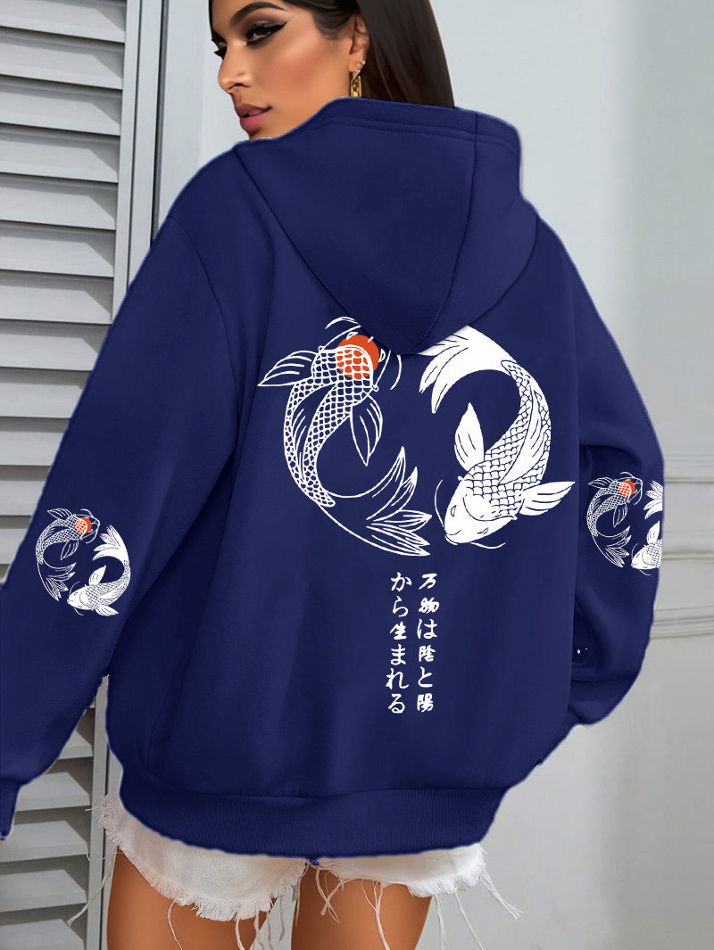 Koi Print Hoodie