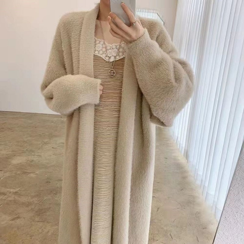White Long Knitted Cardigan
