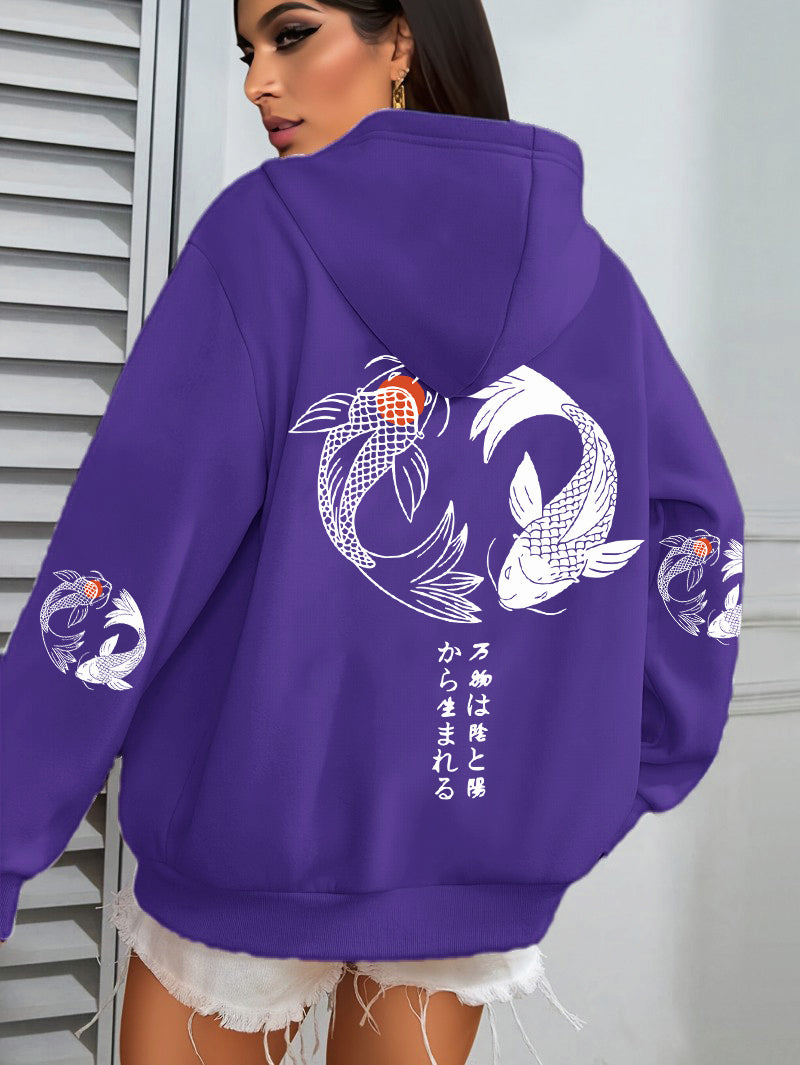Koi Print Hoodie