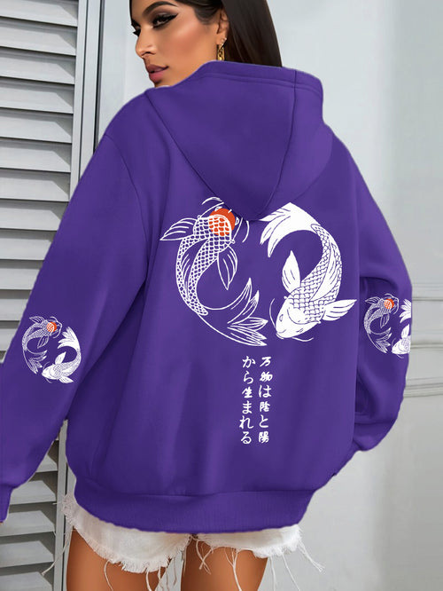Koi Print Hoodie